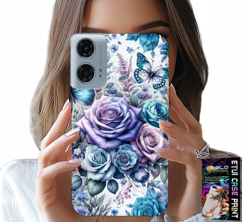 ETUI DO MOTOROLA G24 / G04 - KWIECISTE WZORY RÓŻEKWIATKI CASE + FOLIA na Arena.pl