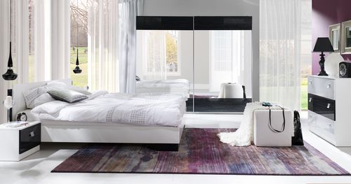 Komoda 3SZ LUX STRIPES - biała na Arena.pl