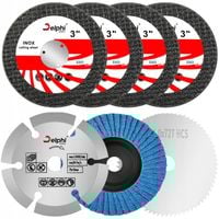 ZESTAW TARCZE DO SZLIFIERKI 75 MM CIĘCIA METALU DREWNA BETONU LISTKOWA