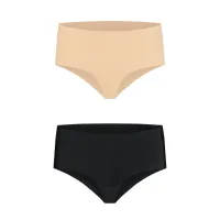 bye bra invisible high brief l - majtki bezszwowe nude & black 2 szt.