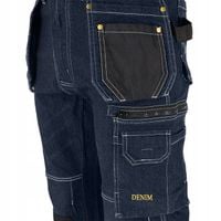 Spodnie robocze JEANS STRETCH Elastyczne WZMOCNIONE JEANSOWE MONTER dżins