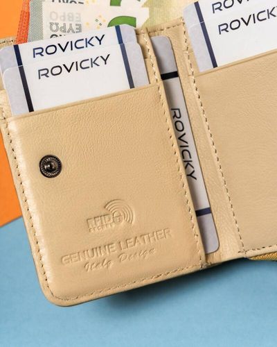 mały portfel damski ze skóry naturalnej ze wzorem fal - lorenti na Arena.pl