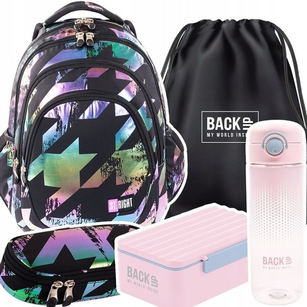 Plecak szkolny młodzieżowy ST.RIGHT kolorowe wzory, HOLO IMPRESSION zdjęcie 1