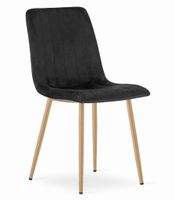 Krzesło tapicerowane welurowe czarne LAVA nowoczesne do kuchni jadalni