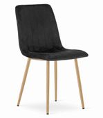 Krzesło tapicerowane welurowe czarne LAVA nowoczesne do kuchni jadalni