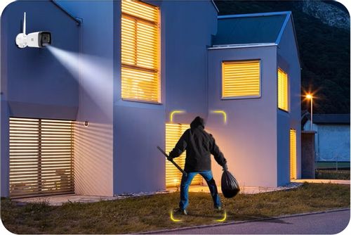 Kamera Zewnętrzna Tubowa IP WiFi 4MPx Powiadomienia, AUDIO 4xZOOM METALOWA na Arena.pl