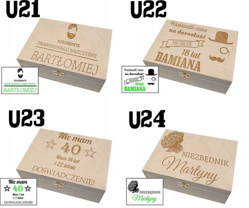Niezbędnik Skrzynka PREZENT Urodziny BOX 18 30 40 80 pudełko urodzinowe na Arena.pl