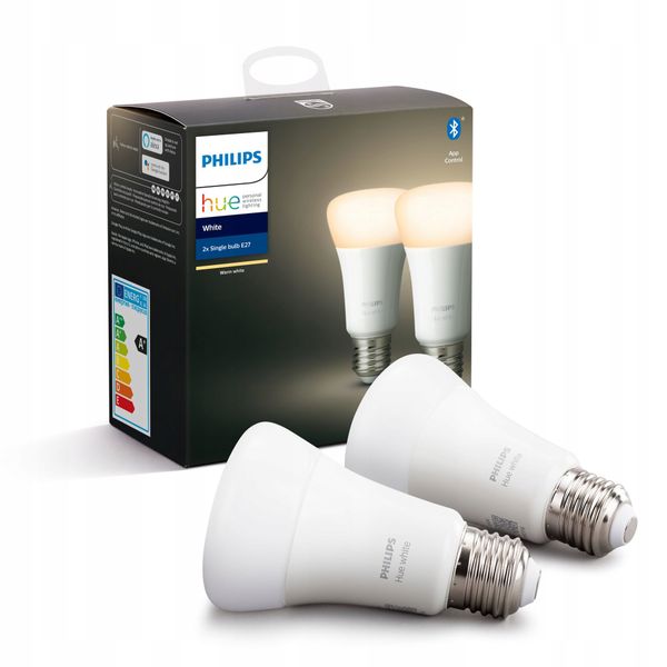 Inteligentna żarówka 2xE27 dwupak E27 9,5W white PHILIPS HUE zdjęcie 1