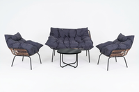 Zestaw Mebli Ogrodowych St Miguel ławka stolik fotele Zestaw Ogrodowy Wypoczynkowy