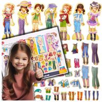 Układanka magnetyczna Salon Mody Modelki Ubranka Montessori Puzzle 69 el A