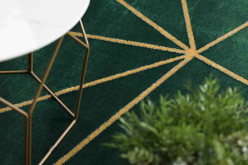 RUG/LU/ESTEMA/GEOMETRIC/BOTTLEGREEN+GOLD/80x150 zdjęcie 3