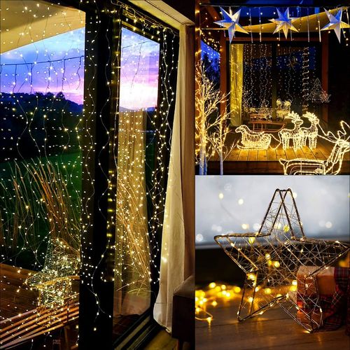 KURTYNA ŚWIETLNA 300 LED 3x3m SOPLE LAMPKI GIRLANDA BIAŁE PILOT NA OKNO na Arena.pl