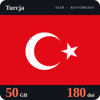 Karta eSIM DigiKiosk Internet Turcja 50 GB na 180 dni - bez rejestracji
