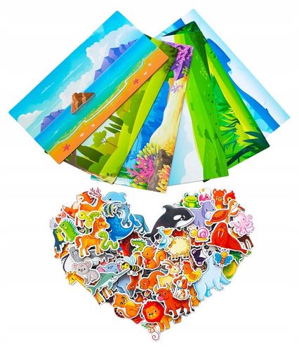 Zwierzęta Świata magnes układanka magnetyczna 81 szt na Arena.pl