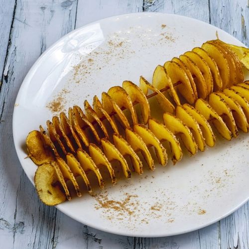 METALOWA MASZYNKA DO ZIEMNIAKÓW zakręconych CHIPSÓW FRYTEK SPIRALA na Arena.pl