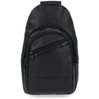 plecak skórzany crossbody bellugio - czarny