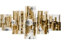 75CM 120 OBRAZ 5 ELEM MIASTO ZE SNU SEPII ŚCIENNY DRUK