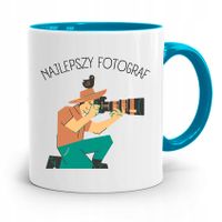 Kubek Błękitny Fotografa Najlepszy Fotograf Z Nadrukiem Ze Zdjęciem