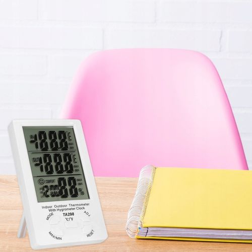 STACJA POGODOWA TERMOMETR ZEWNĘTRZNY HIGROMETR LCD ZEGAR Z SONDĄ na Arena.pl