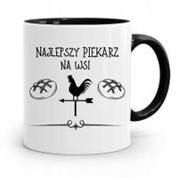 Kubek Czarny Dla Najlepszego Piekarza Na Wsi Z Nadrukiem Ze Zdjęciem