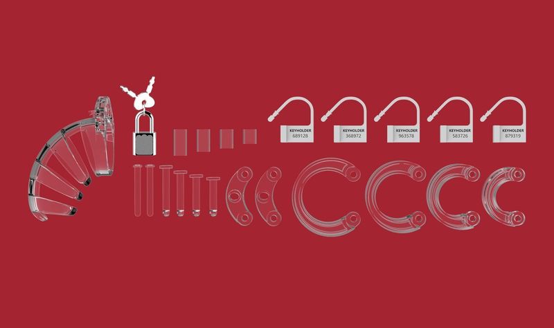 Model 02 - Chastity - 3.5" - Cock Cage - Transparent zdjęcie 2