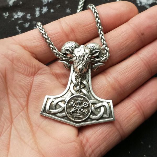 NASZYJNIK MŁOT THORA Valknut Kompas Baran 126 zdjęcie 5