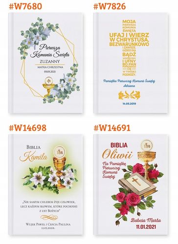 Biblia dla dzieci Prezent Chrzest Pamiątka Chrztu Komunii Nadruk na Okładce na Arena.pl