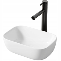 UMYWALKA NABLATOWA CERAMICZNA BIAŁA OWALNA POŁYSK 37 x 25,5 CM