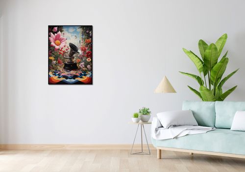 Plakat 60x80cm Gramofon w Kwiatach na Arena.pl