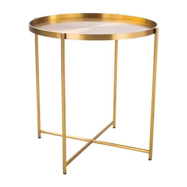 Metalowy stolik Moon DP-F80 brass Moos Home do salonu okrągły mosiądz zdjęcie 1