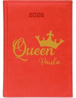 KALENDARZ A4 2026 DZIENNY terminarz z nadrukiem UV QUEEN Z IMIENIEM