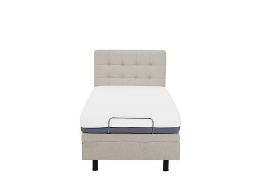 Łóżko regulowane tapicerowane 90 x 200 cm beżowe DUKE na Arena.pl