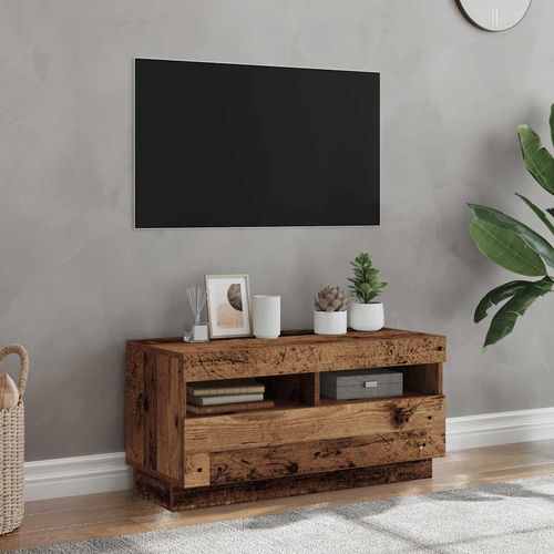 Szafka pod TV z oświetleniem LED, stare drewno, 80x35x40 cm na Arena.pl