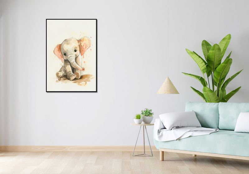 Plakat 68x98cm Siwy Słonik zdjęcie 4