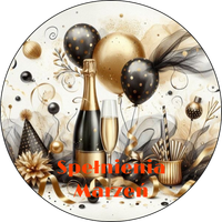 Opłatek na tort Szampan Whisky Drink Kwiaty Balony Okazjonalny 18 30 40 50