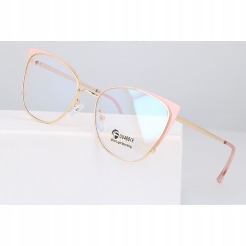 OKULARY ZERÓWKI Z FILTREM BLUE LIGHT DO KOMPUTERA OCHRONNE DAMSKIE KOCIE + na Arena.pl