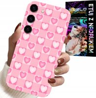 ETUI DO SAMSUNG GALAXY S23 - SERCA KRATKA RÓŻOWA OBUDOWA CASE + SZKŁO
