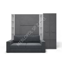 Półkotapczan MEBLOPOL 140V pionowy z sofą, regałami i szafą