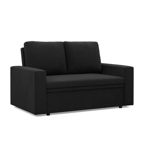 Sofa dwuosobowa, BLOM, Mikrofaza, 148x87x90 cm, czarny | TYLETEGOTU na Arena.pl