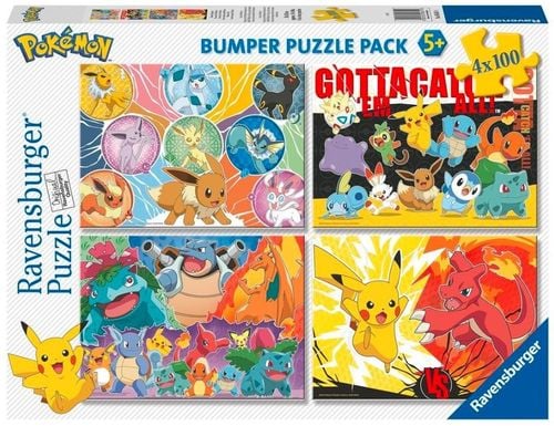 Puzzle 4x100 elementów Pokemon na Arena.pl