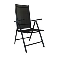 Krzesło składane ogrodowe czarne – regulowane, metalowe, idealne na taras i balkon H23032A