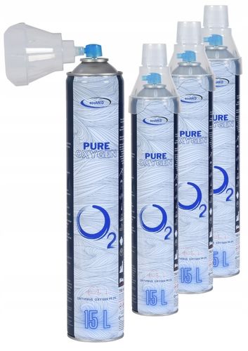 ecoMED Tlen Inhalacyjny w Puszce 99,5% 15L z Maską Zestaw 4 Sztuki na Arena.pl