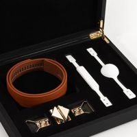 zestaw knebli ball-gag & gag-bite set brown lockink