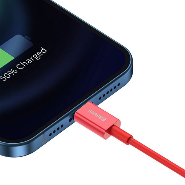 kabel usb do lightning baseus superior series, 2.4a, 1m (czerwony) zdjęcie 7