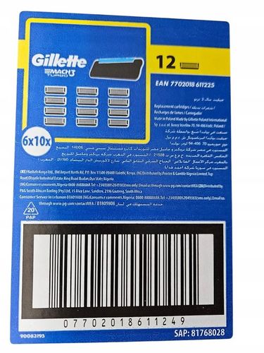 TURBO MACH3 12 SZTUK - TAK GOLI ORYGINALNY NOŻYK GILLETTE ! na Arena.pl