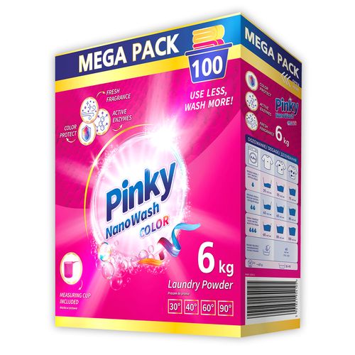 Proszek do prania tkanin kolorowych 100 prań 6kg - NanoWash Color PINKY na Arena.pl
