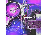 30X30CM ZEGAR BEZKRESNE UCZUCIA FIOLECIE OBRAZ DREWNO