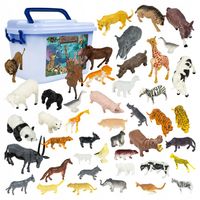FIGURKI ZWIERZĘTA ZOO ZWIERZĄTKA ZESTAW FIGUREK DZIKIE SAFARI KUFEREK 58 EL