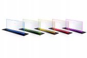 Szklany Downdraft Black Glass RGB Wysuwany Okap Blatowy 90cm Podświetlany L