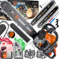 PIŁA SPALINOWA PILARKA DO DREWNA ŁAŃCUCHOWA 5,7KM +2 PROWAD +OLEJ +2x ŁAŃC.